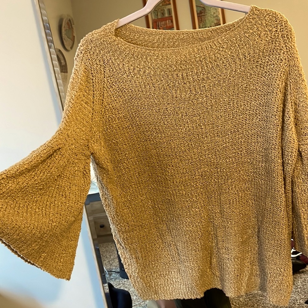 Textured Flare Sleeve Sweater